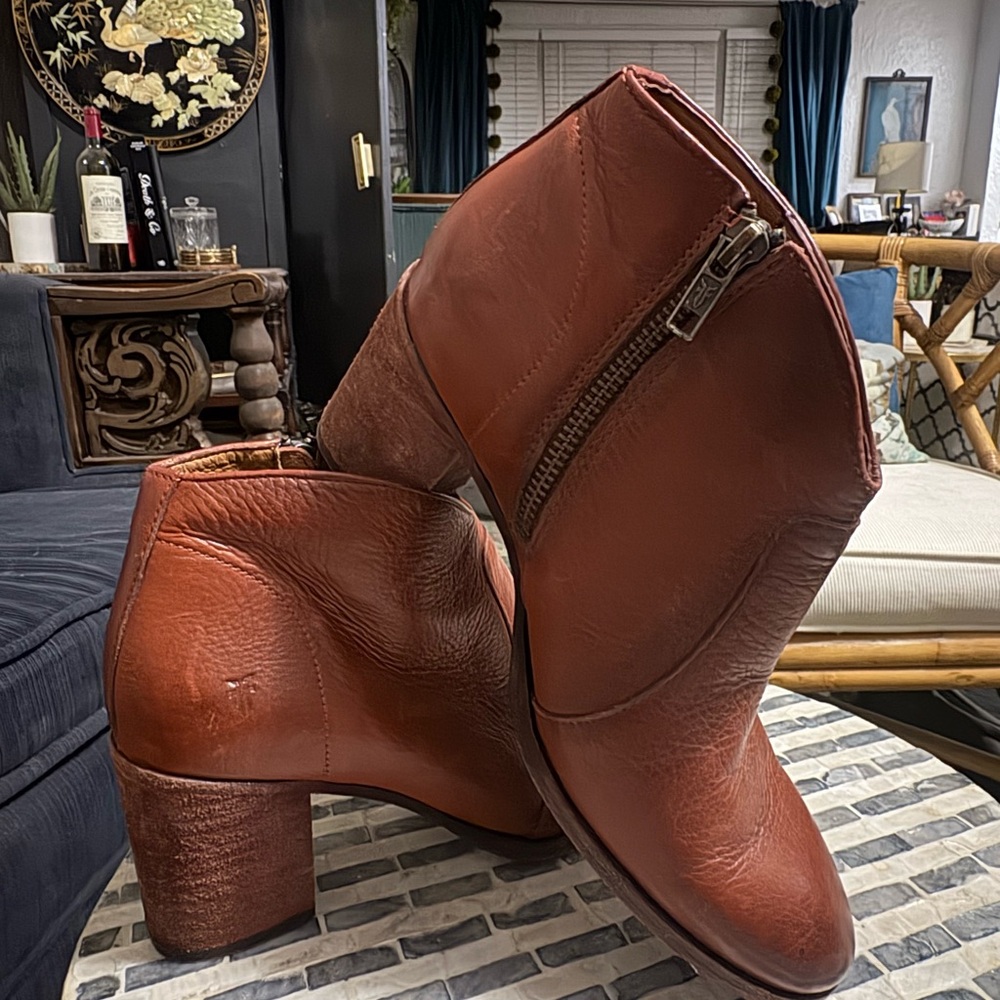 Frye Brown Leather Ankle Booties - Picture 2 of 8